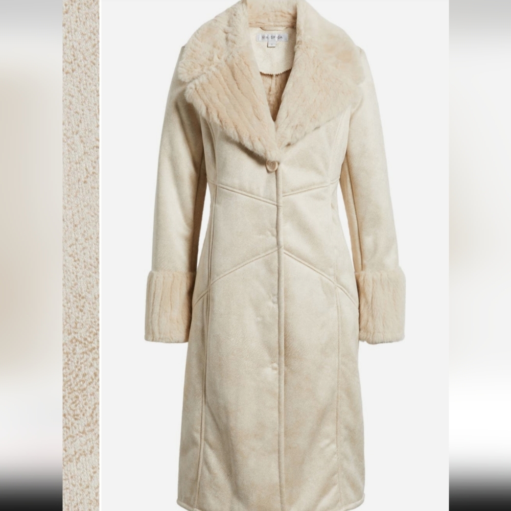 Via Spiga Cream Teddy Jacket